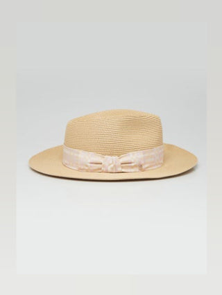 Hermès Beige Woven Straw Izia H Kilt Hat Size 59