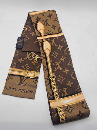Louis Vuitton Brown LV Monogram Confidential Silk Scarf