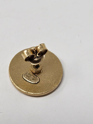 Chanel Gold-tone Strass Interlocking CC Stud Earrings