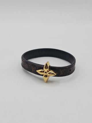 Louis Vuitton Brown LV Monogram Leather Mini Flowergram Bracelet