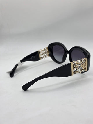 Chanel Black Butterfly Sunglasses Interlocking CC Logo Sunglasses