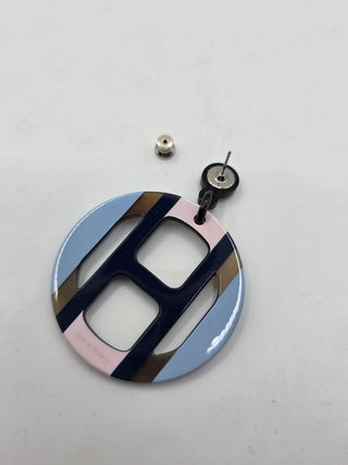 Hermès Blue Multicolor H Equipe Drop Earrings