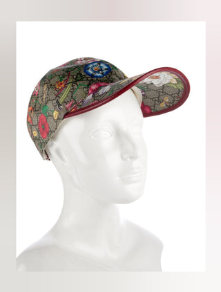 Gucci Beige GG Monogram floral Baseball Cap M sz