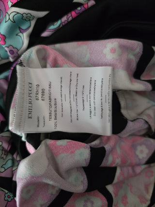 Emilio Pucci Purple Black multicolor printed Silk Mini Dress M sz