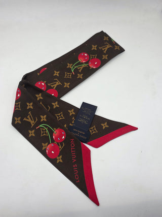 Louis Vuitton Brown LV X TM Silk Monogram Cerises Bandeau