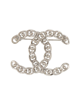 Chanel Silver-tone 2022 CC Chain Link Brooch