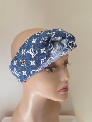 Louis Vuitton Blue LV Monogram Denim Bandeau Headband one size