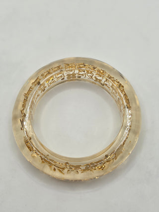 Louis Vuitton Gold-tone Crystal Resin Inclusions Bangle Bracelet