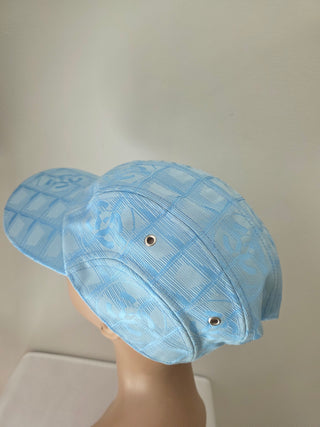 Chanel Light Blue Travel Ligne Interlocking CC Baseball Cap L sz
