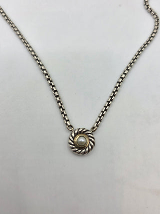 David Yurman Sterling Silver Pearl Cookie Pendant Necklace