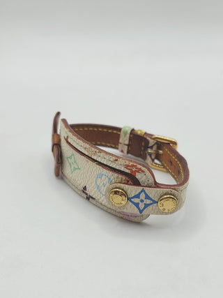 Louis Vuitton White LV Monogram Address ID Wrap Bracelet