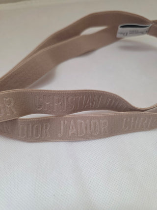 Christian Dior Beige Elastic J'Adior Monogram Headband