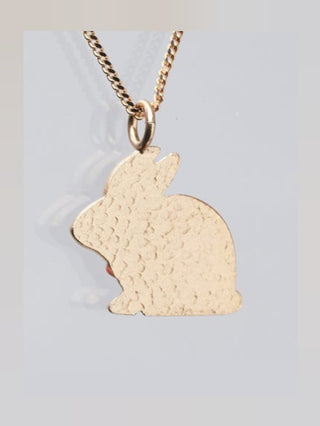 Chanel White Rabbit Interlocking CC logo Baby Animals Necklace