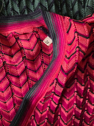 Missoni Red Multicolor long-sleeved striped dress 38 sz