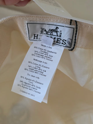 Hermes White Blanc Naturel Cotton Davis Emile Cap 58 sz