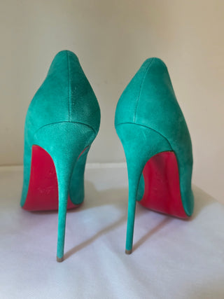 Christian Louboutin green suede So Kate Pointed-Toes pumps 41 sz