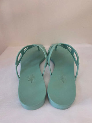 Hermès Blue Egerie Chaîne d'Ancre Insignia Slides 40 sz
