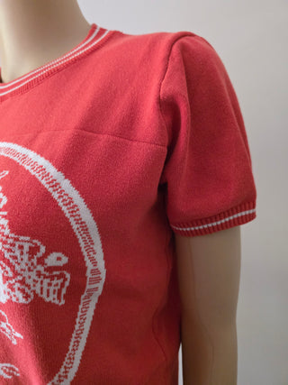 Hermès Orange H Logo Graphic Print Crew Neck T-Shirt M sz