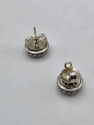 David Yurman Sterling Silver Amethyst Cookie Stud Earrings