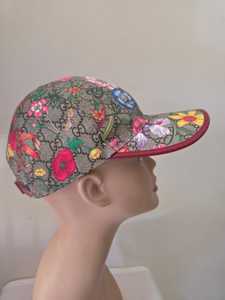 Gucci Beige GG Monogram floral Baseball Cap M sz