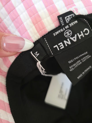 Chanel Pink Interlocking CC Logo Printed bucket hat M sz