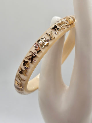Louis Vuitton Brige Gold Resin Crystal Narrow Inclusion Bangle