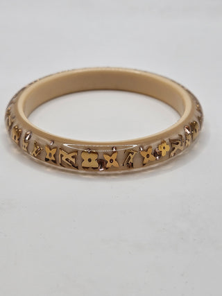 Louis Vuitton Brige Gold Resin Crystal Narrow Inclusion Bangle
