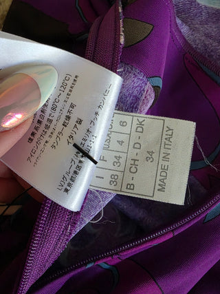 Emilio Pucci Purple Multicolor Signature Print Summer Dress 4 sz