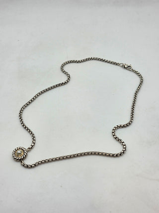 David Yurman Sterling Silver Pearl Cookie Pendant Necklace