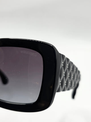Chanel Black Interlocking CC Logo Square Sunglasses