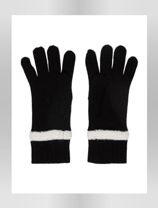 Chanel Black 2016 Cashmere Interlocking CC Gloves