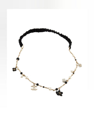 Chanel 2010 Interlocking CC Camellia Charm Headband
