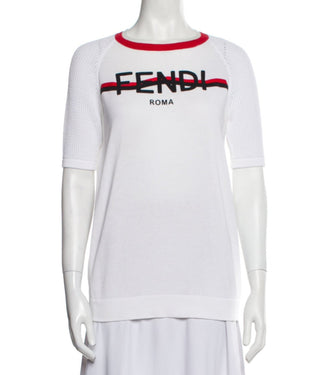 Fendi White Shorts leave Logo Printed top 38 IT S sz