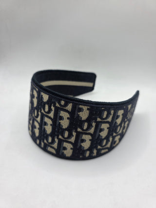 Christian Dior Blue Oblique Diorissimo Logo Headband M sz