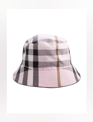 Burberry Pink multicolor Plaid print bucket hat