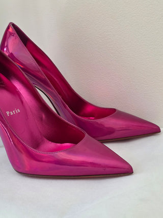 Christian Louboutin Purple Patent Leather Pointed-Toe Pumps 40 sz