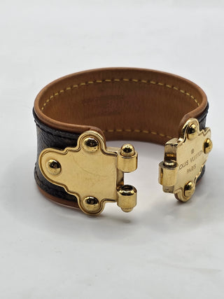 Louis Vuitton Brown LV Monogram Save It Wide Bracelet