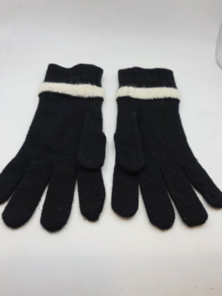 Chanel Black 2016 Cashmere Interlocking CC Gloves