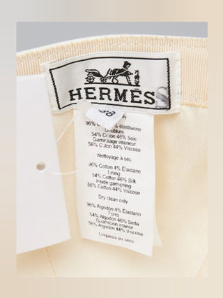 Hermes White Blanc Naturel Cotton Davis Emile Cap 58 sz