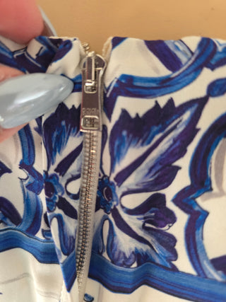 Dolce & Gabbana Blue Multicolor Silk Mini Dress IT38 sz