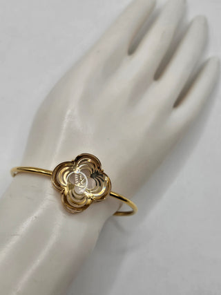 Louis Vuitton Gold-tone A La Folie LV logo Cuff Bracelet