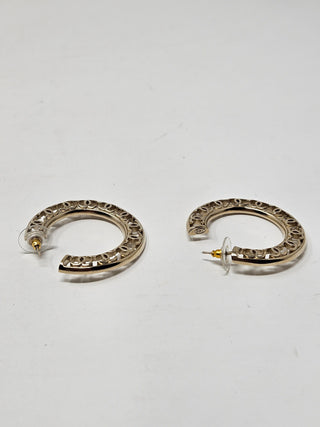 Stunning Chanel Gold-tone 2019 Interlocking CC Logo hoop earrings