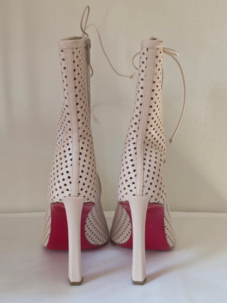 Christian Louboutin Beige perforated leather Gladiator boots 39.5 sz