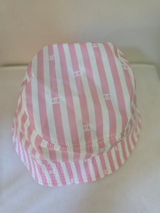 Chanel Pink Interlocking CC Logo Printed bucket hat M sz