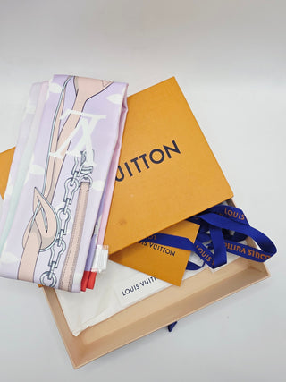 Louis Vuitton purple multicolor LV Monogram Silk Bandeau