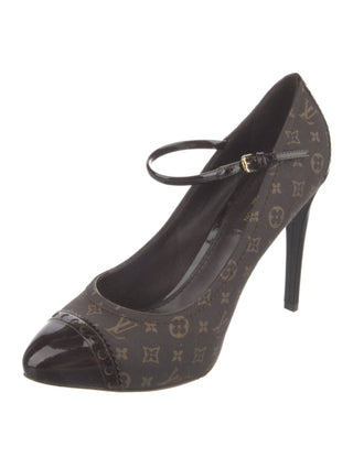 Louis Vuitton Brown LV Monogram Nylon Pumps 37 sz