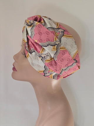 Gucci Beige pink multicolor GG Patterned Headband M sz