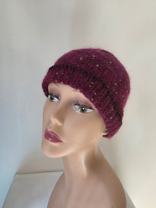 Louis Vuitton Burgundy LV Monogram Glitter Sequins Knit Beanie One size