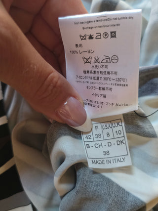 Emilio Pucci Brown White Printed Midi Length Dress US 8