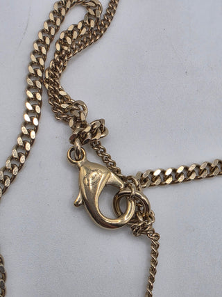 Chanel Gold-tone Faux Pearl Interlocking Pendant Necklace